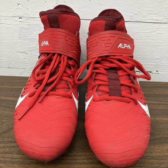 Nike Alpha Menace Pro 2 Mid Football Cleats AQ3209-600 Red/White Mens Size 9.5 main image 6